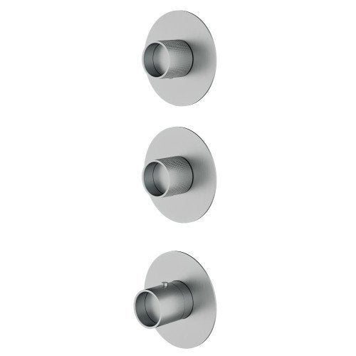 Treemme Watertube RWIT5A74IS01 miscelatore termostatico Acciaio in acciaio inox e satinato, vista frontale della maniglia...