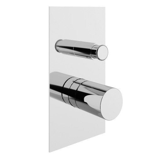 Treemme T30 RWIT5BB1CC01 miscelatore monocomando doccia Cromo Lucido, vista frontale della maniglia e della bocca di...