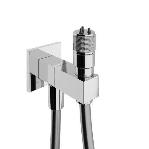 Treemme Arche idroscopino per wc con piastra quadra supporto e flessibile cromo