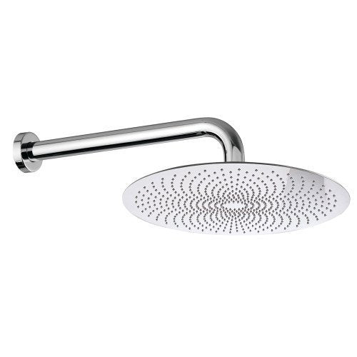 Treemme Up+ Soffione doccia 25 cm a parete anticalcare con in lucido, vista frontale della maniglia e della bocca di...