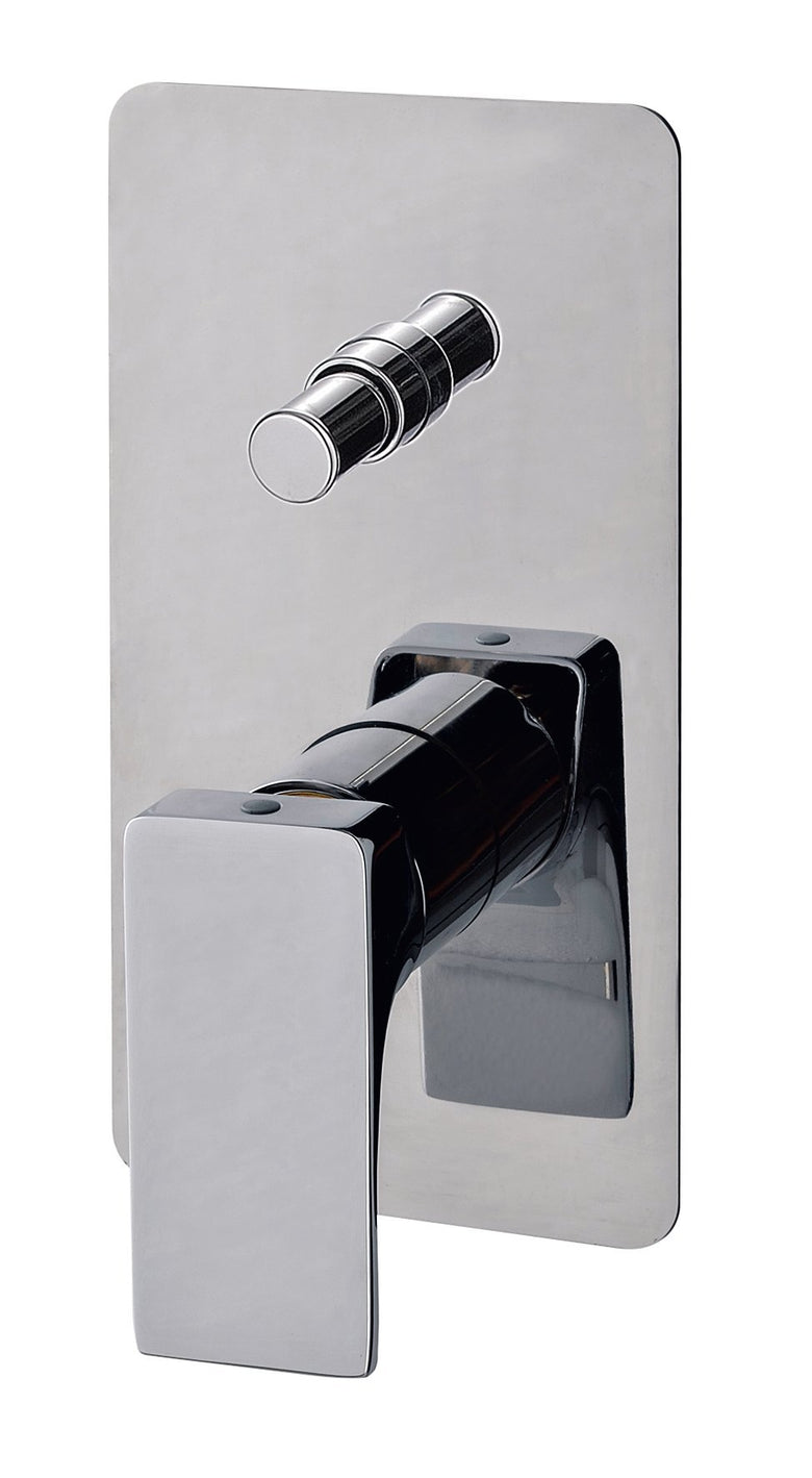 Treemme Hask RWIT6A49CC80 miscelatore monocomando doccia Cromo Lucido, vista frontale della maniglia e della bocca di...