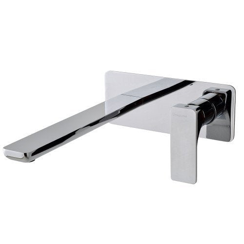 Treemme Hask miscelatore lavabo incasso 230 mm senza parte Cromo Lucido ambientato su piano bagno con accessori...