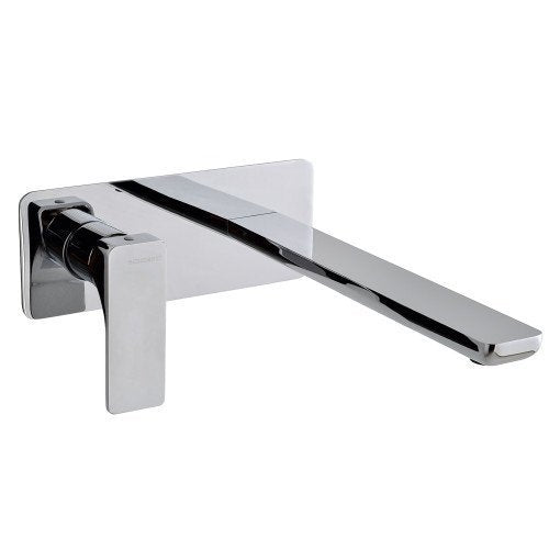 Treemme Hask RWIT6AA9CC01 miscelatore lavabo 230mm senza Cromo Lucido ambientato su piano bagno con accessori...