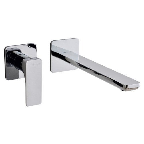 Treemme Hask miscelatore monocomando lavabo 233 mm senza Cromo Lucido ambientato su piano bagno con accessori...