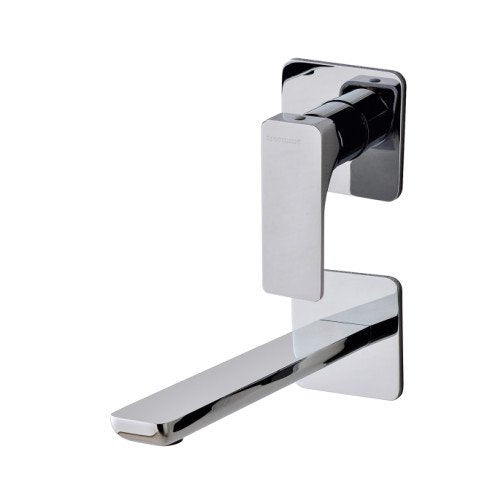 Treemme Hask RWIT6AD2CC01 miscelatore monocomando lavabo Cromo Lucido ambientato su piano bagno con accessori...