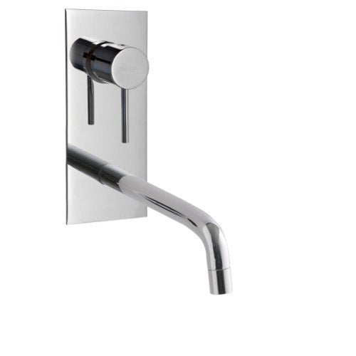 Treemme Up+ RWIT6BB2CC01 miscelatore monocomando lavabo Cromo Lucido, vista frontale della maniglia e della bocca di...