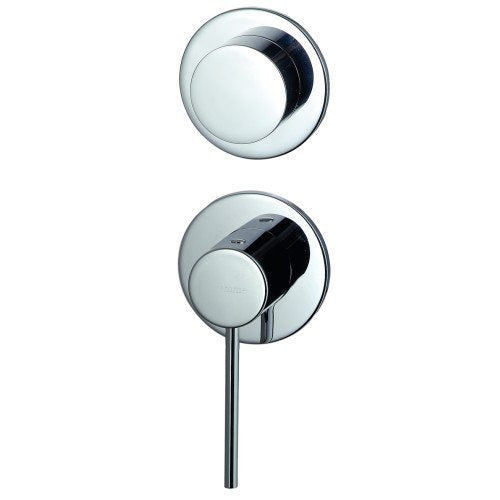 Treemme Up+ Miscelatore doccia monocomando con deviatore 2 Cromo Lucido, vista frontale della maniglia e della bocca di...