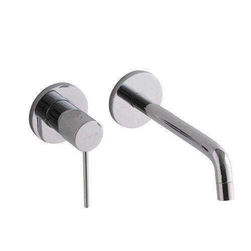 Treemme Up+ miscelatore lavabo 176 mm senza parte incasso Cromo Lucido ambientato su piano bagno con accessori...