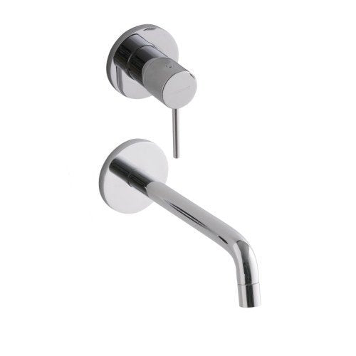 Treemme Up+ miscelatore monocomando lavabo 175 mm senza Cromo Lucido ambientato su piano bagno con accessori...