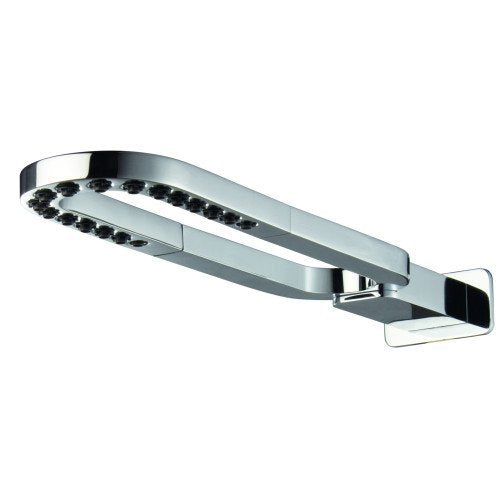 Treemme Philo RWIT7007CC01 soffione a parete 442 mm con Cromo Lucido in ottone e cromato, vista frontale della maniglia e...