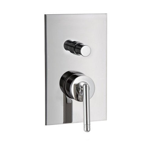 Treemme Philo RWIT70B1CC01 miscelatore monocomando vasca Cromo Lucido, vista frontale della maniglia e della bocca di...