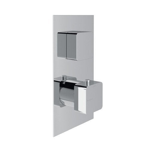 Treemme Hask RWIT7287CC77 Termostatico doccia 1 uscita Cromo Lucido, vista frontale della maniglia e della bocca di...