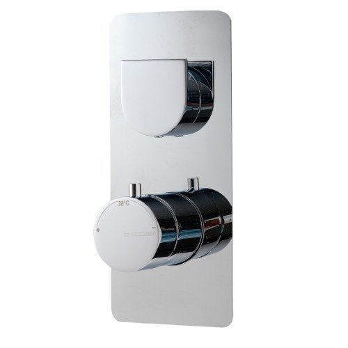 Treemme Hask RWIT8A46CC05 miscelatore termostatico incasso Cromo Lucido, vista frontale della maniglia e della bocca di...