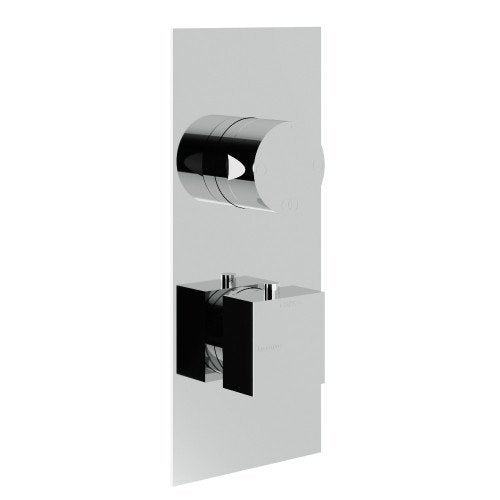 Treemme Q30 RWIT8A46CC23 miscelatore doccia quadro Cromo Lucido, vista frontale della maniglia e della bocca di...