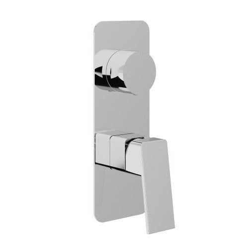 Treemme pa36 RWIT8BA2CC01 Miscelatore doccia monocomando 2 Cromo Lucido, vista frontale della maniglia e della bocca di...