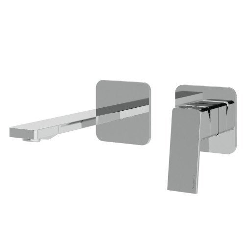 Treemme Pa36 Miscelatore lavabo monocomando senza parte Cromo Lucido ambientato su piano bagno con accessori...