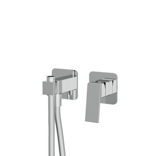 Treemme Pa36 idroscopino bidet wc con miscelatore senza Cromo Lucido, vista frontale della maniglia e della bocca di...