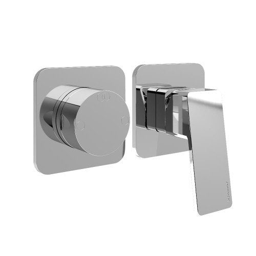 Treemme Pa36 RWIT8BF2CC01 Miscelatore doccia monocomando Cromo Lucido, vista frontale della maniglia e della bocca di...