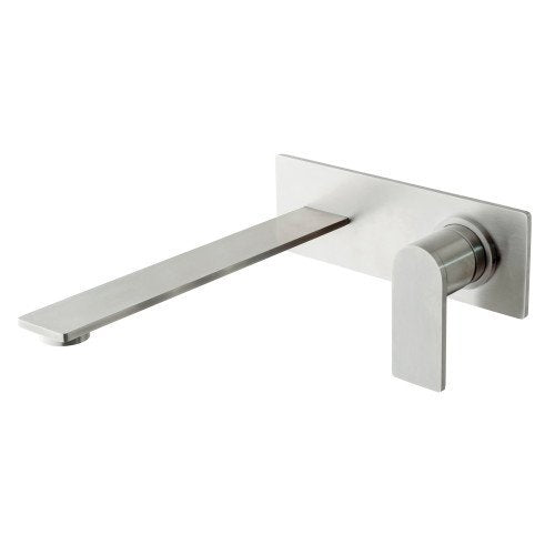 Treemme 3.6 RWIT9AA6IS02 miscelatore lavabo a muro senza Acciaio, vista frontale su sfondo bianco - Rubinetterie Treemme