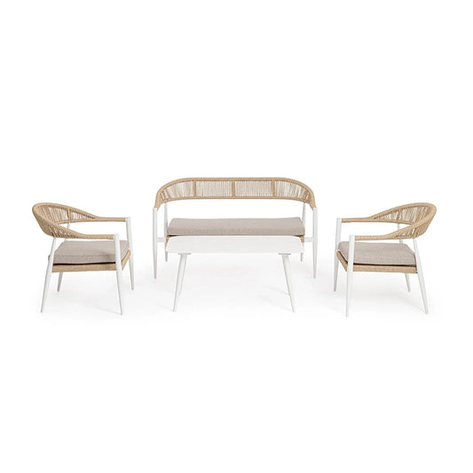Andrea Bizzotto Jadia salotto ad intreccio bianco beige 0665027