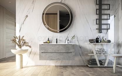 Mobile bagno grigio 100x45 San Marino con lavabo in mineralmarmo