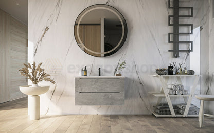 Mobile bagno grigio 80x45 San Marino con lavabo in mineralmarmo