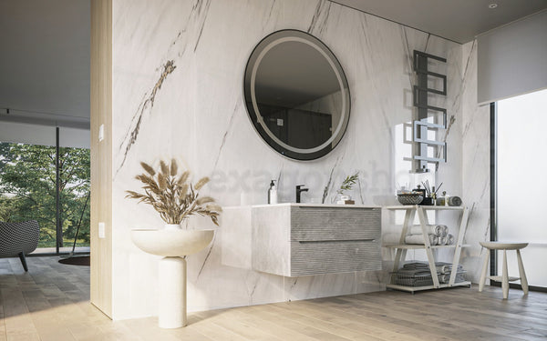 Mobile bagno grigio 80x45 San Marino con lavabo in mineralmarmo