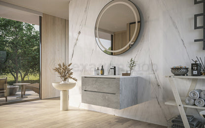 Mobile bagno grigio 80x45 San Marino con lavabo in mineralmarmo