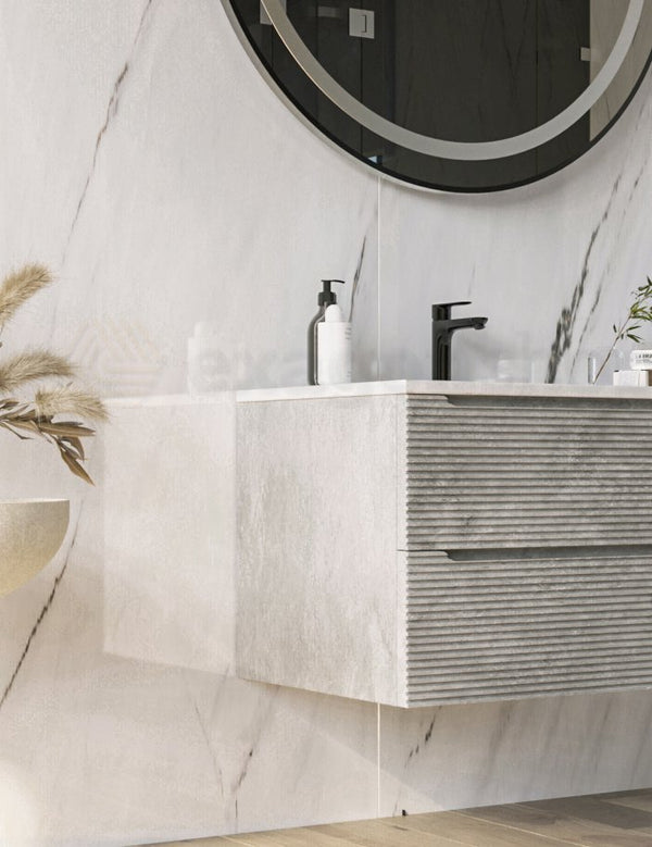 Mobile bagno grigio 80x45 San Marino con lavabo in mineralmarmo