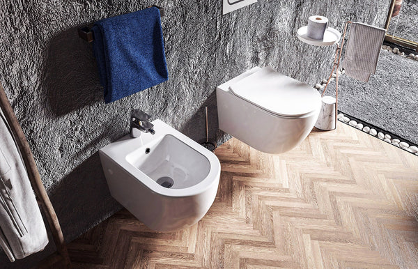 Sanitari sospesi in ceramica rimless sedile chiusura rallentata Linea Zeta