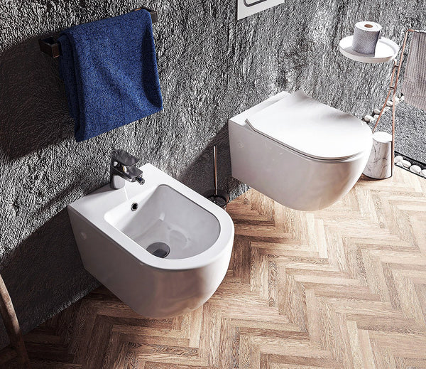 Sanitari sospesi in ceramica rimless sedile chiusura rallentata Linea Zeta