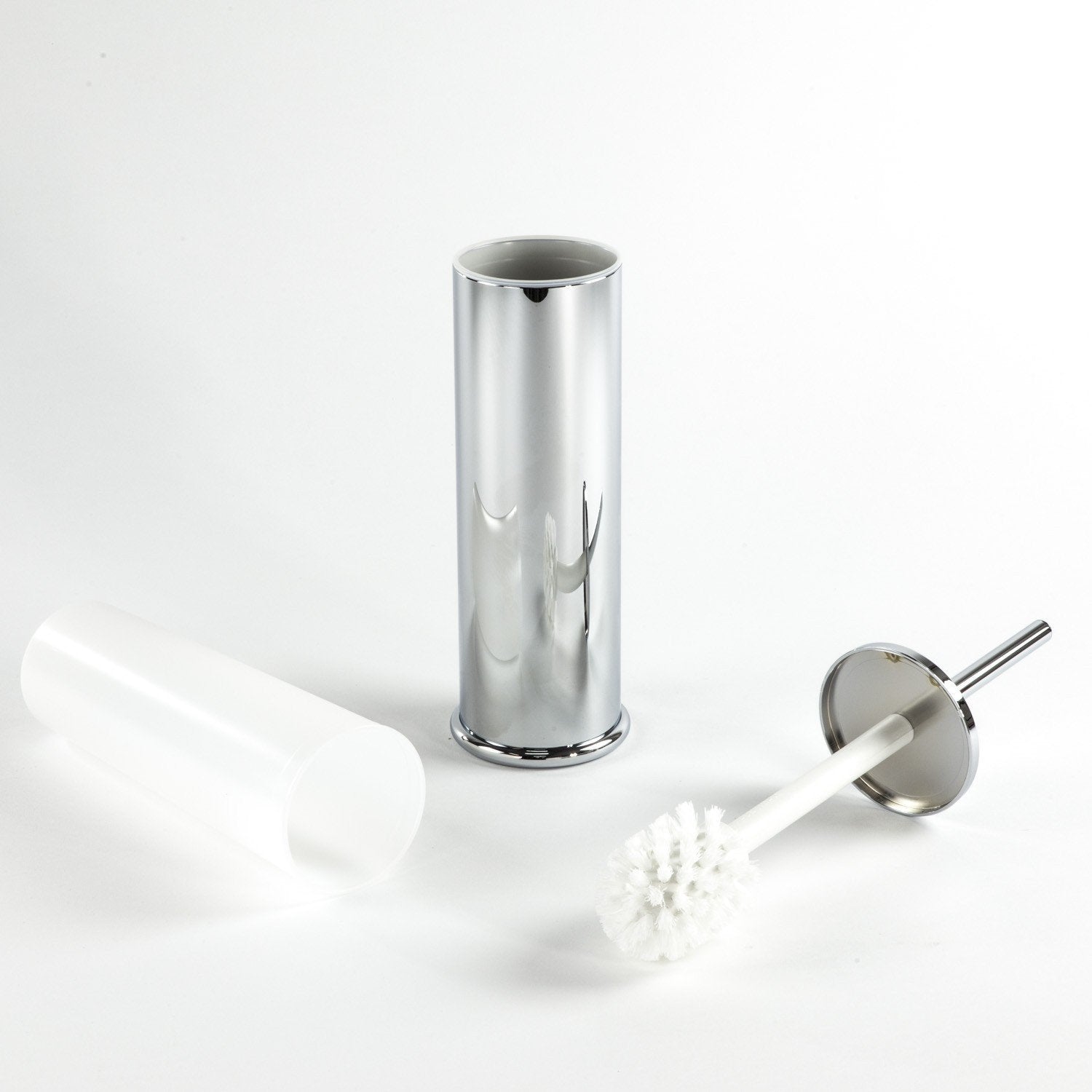 Koh-i-noor portascopino a pavimento cromato 6112kk, dettaglio ravvicinato del materiale e dell'aggancio - Koh I Noor