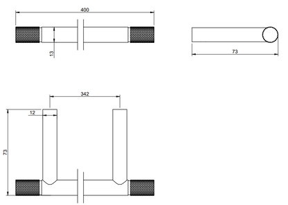 Treemme 22mm portasiugamani 50 cm a muro in acciaio inox satinato