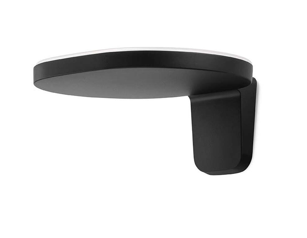 Flos Oplight W1 Lampada a Parete Textured nero satinato spenta, dettaglio del corpo lampada e dei materiali