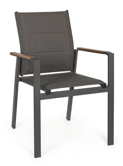 Andrea Bizzotto Kubik sedia con braccioli antracite SJ61 0663240