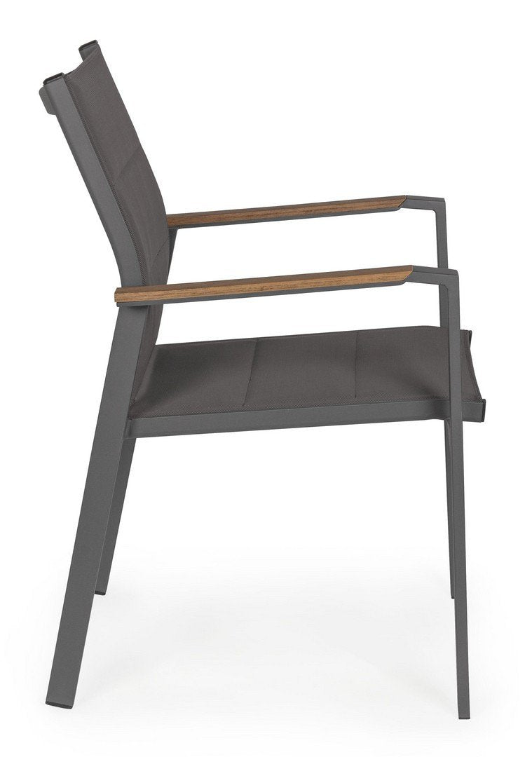 Andrea Bizzotto Kubik sedia con braccioli antracite SJ61 0663240