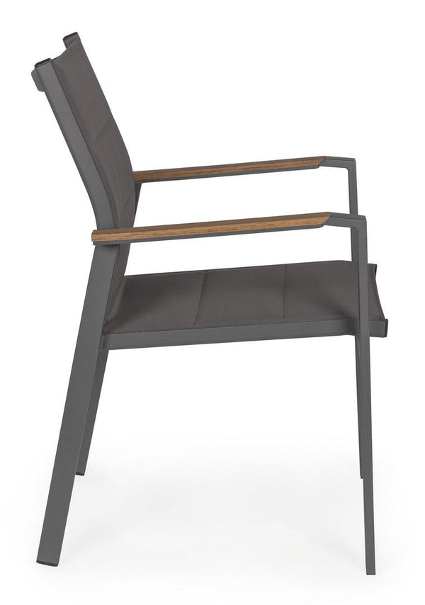 Andrea Bizzotto Kubik sedia con braccioli antracite SJ61 0663240