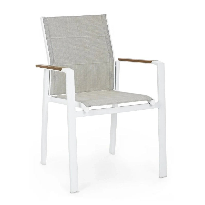 Andrea Bizzotto Kubik sedia con braccioli in alluminio bianco 0663241