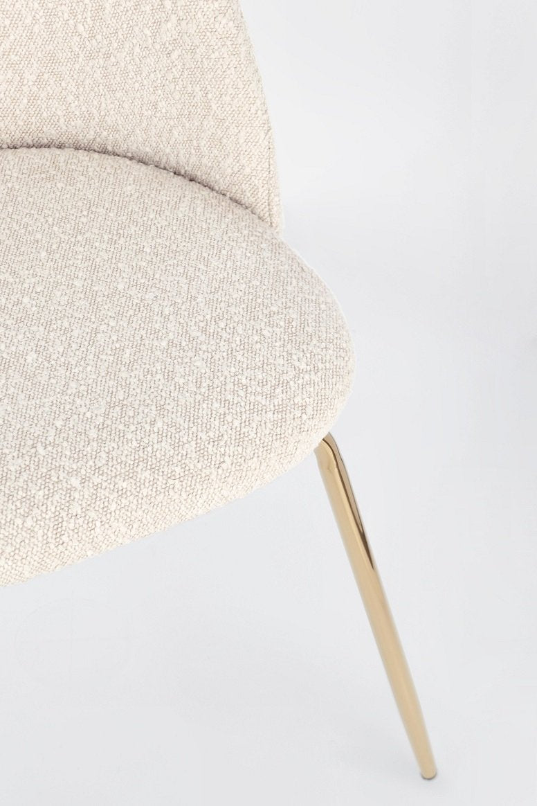 Andrea Bizzotto Tanya sedia effetto boucle avorio gambe oro visto dall'alto, composizione e proporzioni