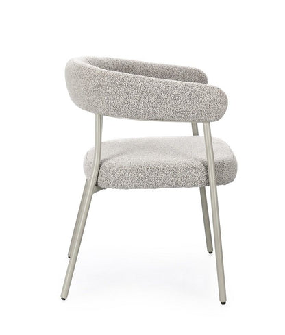 Andrea Bizzotto Giaele sedia effetto boucle warm grey e tortora 0732237