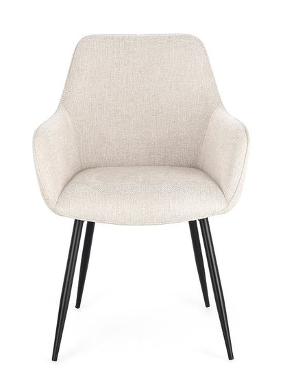 Andrea Bizzotto Cora sedia in tessuto beige e gambe nero 0730124