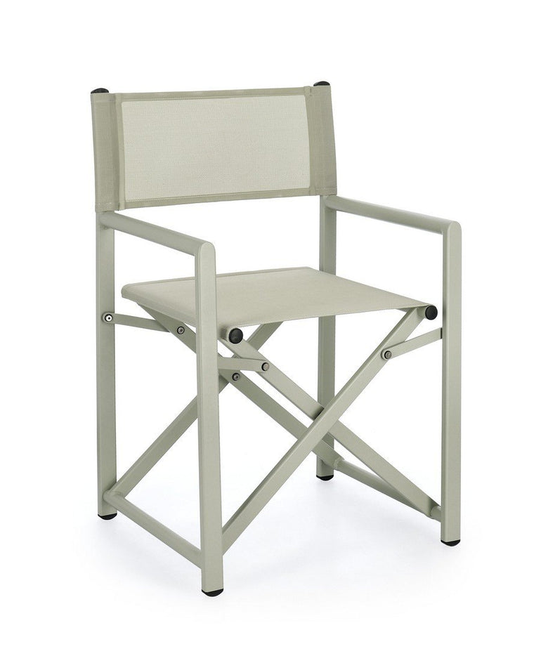 Andrea Bizzotto Taylor Sedia regista in alluminio breeze ambientato in spazio living con arredi coordinati
