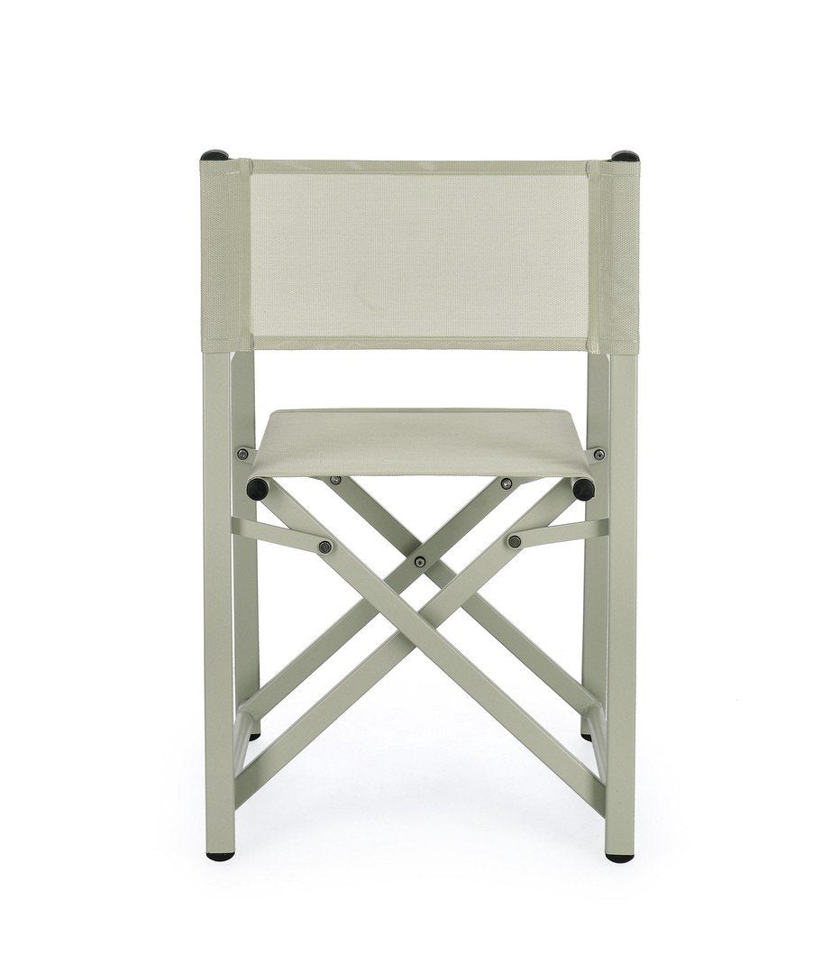 Andrea Bizzotto Taylor Sedia regista in alluminio breeze ambientato in spazio living con arredi coordinati