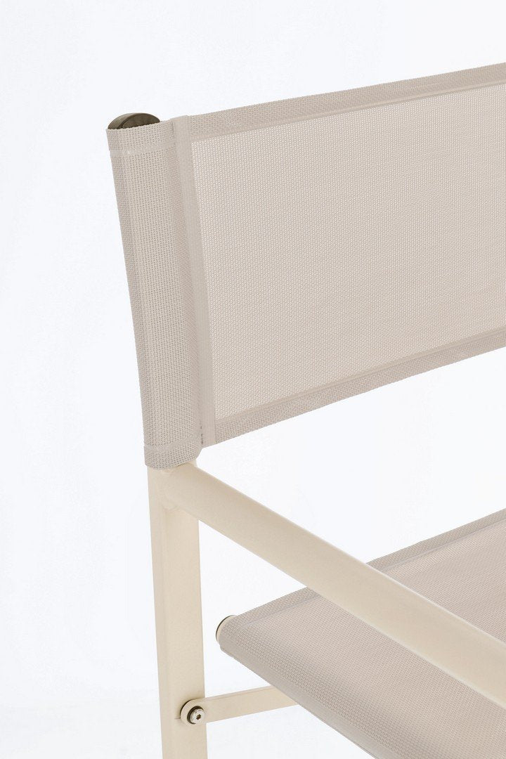 Andrea Bizzotto Taylor Sedia regista in alluminio whisper Beige visto dall'alto, composizione e proporzioni