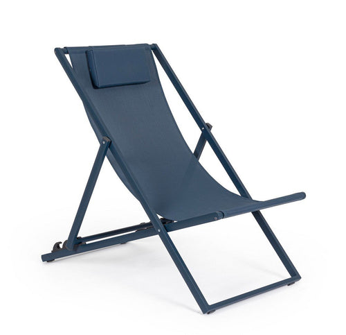 Andrea Bizzotto Taylor Sedia sdraio in alluminio navy, vista laterale della struttura e del profilo