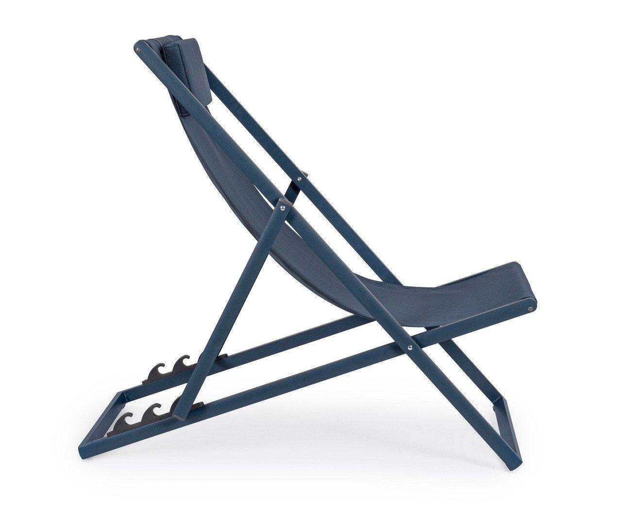 Andrea Bizzotto Taylor Sedia sdraio in alluminio navy visto dall'alto, composizione e proporzioni