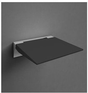 Sedile box doccia 32x37 ribaltabile a muro con chiusura soft stop in alluminio e abs nero antracite Koh-i-noor 5468Kn