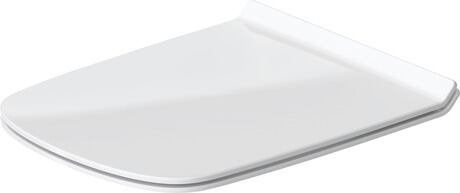 Sedile Con Coperchio Rimovibile Senza Softclose Bianco, vista frontale su sfondo bianco