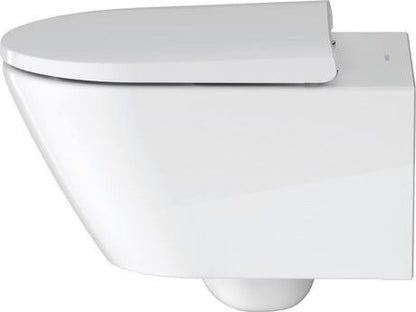 Sedile wc normale con coperchio rimovibile bianco lucido e cerniere in acciaio d-neo 002161 Duravit