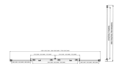 Box doccia 80x140 Marsiglia doppio scorrevole reversibile trasparente H 195 cromo